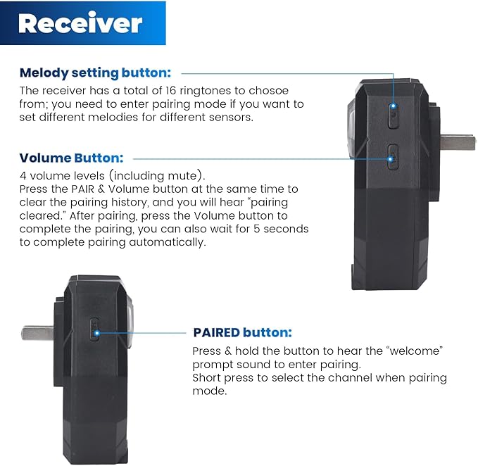 Solar Wireless Driveway Alarm, Outdoor Motion Sensor Detector Alarms Driveway - Image 8