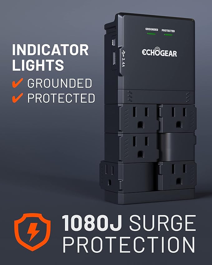 ECHOGEAR Wall Outlet with Surge Protection - Image 4