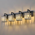 FDPBY Black Bathroom Light Fixture, 4-Light Crystal Vanity Lighting, Bathroom by FDPBY