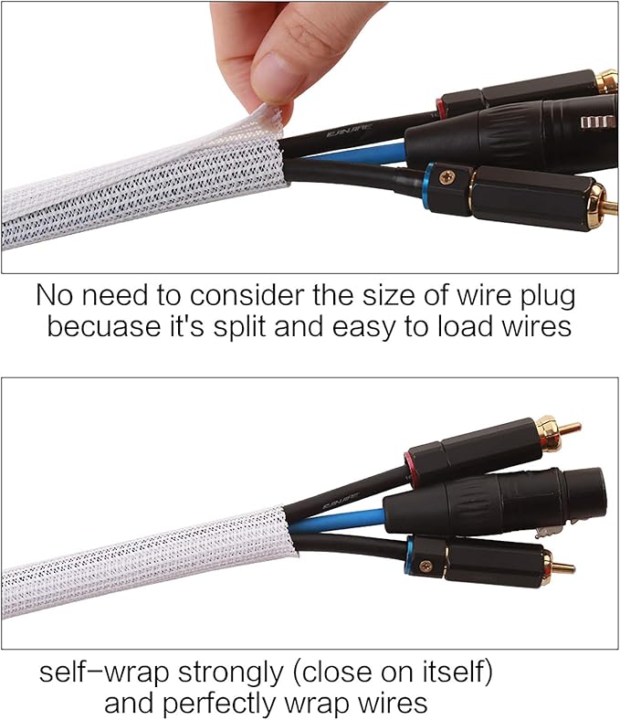 Alex Tech 10ft - 1.25 inch Cord Protector Wire Loom Tubing Cable Sleeve Split - Image 2
