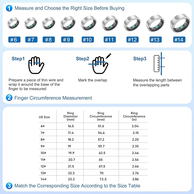 SEEKZERO Smart Ring for Women Men, Titanium Fitness Ring - Image 9