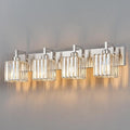 FDPBY Modern Bathroom Vanity Light 4-Lights Brushed Nickel Vanity Light Crystal by FDPBY