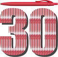 Aozora Pens Bulk 30 Pack Red Click Pens No Bleed Wholesale Retractable by Aozora