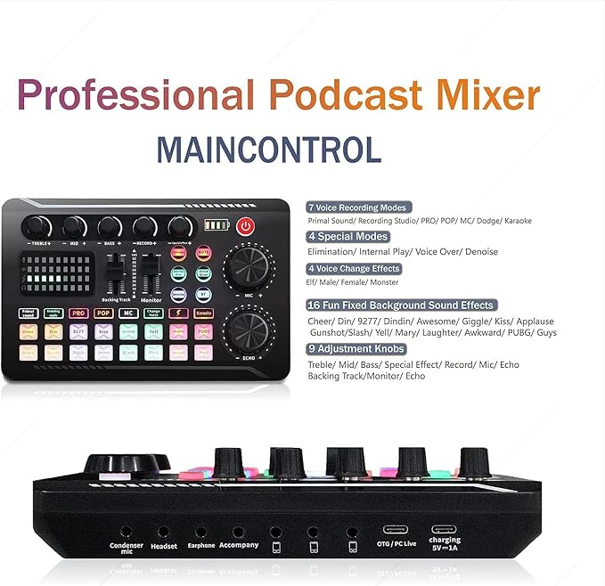 SINWE Podcast Microphone Bundle, BM-800 Condenser Mic - Image 3