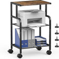 Alexayhome Printer Cart with Wheels, Small Printer Stand with Storage, Printer by Alexayhome