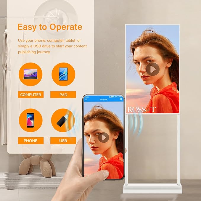 Canlarriz 55 Inch 4K Touchscreen Kiosk, Indoor Capacitive Touch Floor Standing - Image 3