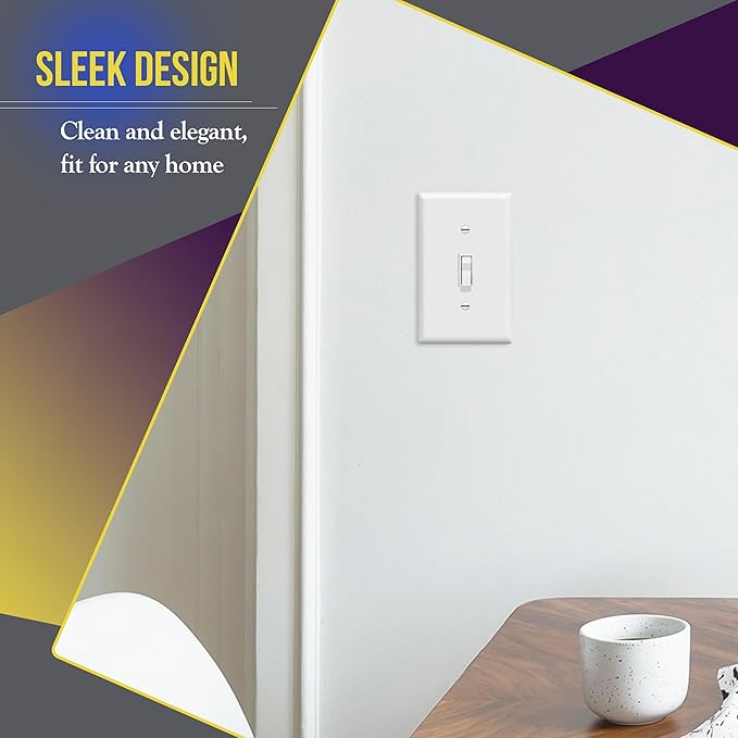 ENERLITES Toggle Light Switch Wall Plate, Gloss Finish, Size 1-Gang 4.50" x - Image 3