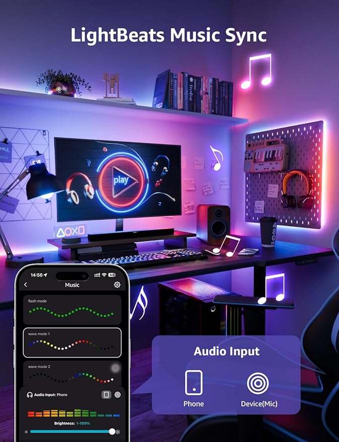Lepro S1 AI LED Strip Lights for Bedroom - 50ft Smart RGB Light Strips - Image 7