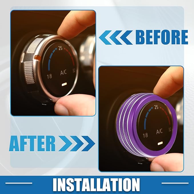 A ABSOPRO Car Air Conditioner Knobs Decals AC Radio Switch Knob Cover - Image 3