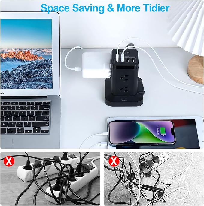 BEVA Power Strip Tower, Surge Protector - Image 2
