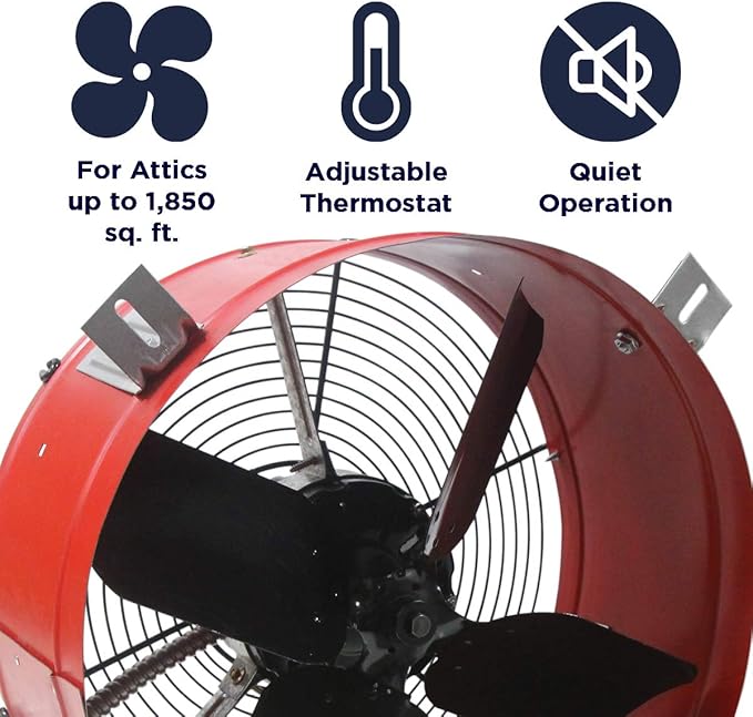 Maxx Air Professional Grade Gable Mount | Power Attic Ventilator, 2.6-Amp 60-Hz - Image 2