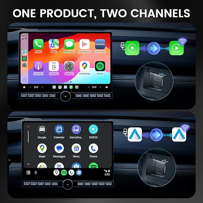 HEYINCAR+ H-Air Wireless CarPlay & Android Auto Adapter, 2025 Upgrade, Plug & - Image 6