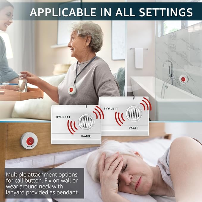 SYNLETT Caregiver Pager Call Button Wireless Call Bell Alert Buttons - Image 5