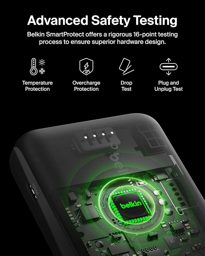 Belkin Portable Charger, Power Bank 10000 mAh w/Integrated Cable - 20W Fast - Image 3