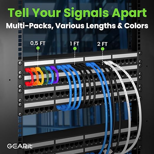 GEARit Cat 6 Ethernet Cable Pack – 10-Pack 10 ft Cat6 Ethernet Patch Cables | - Image 7