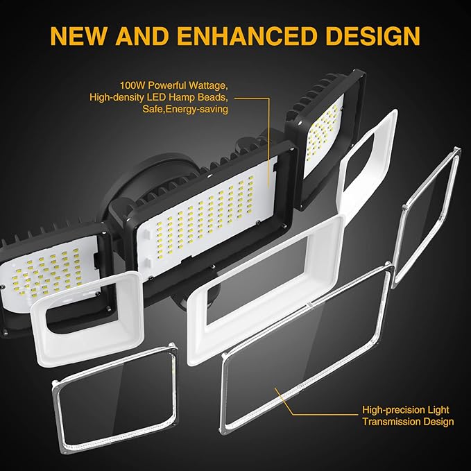 Onforu 2 Pack 100W LED Security Lights Motion Sensor Outdoor, 9000LM Super - Image 2