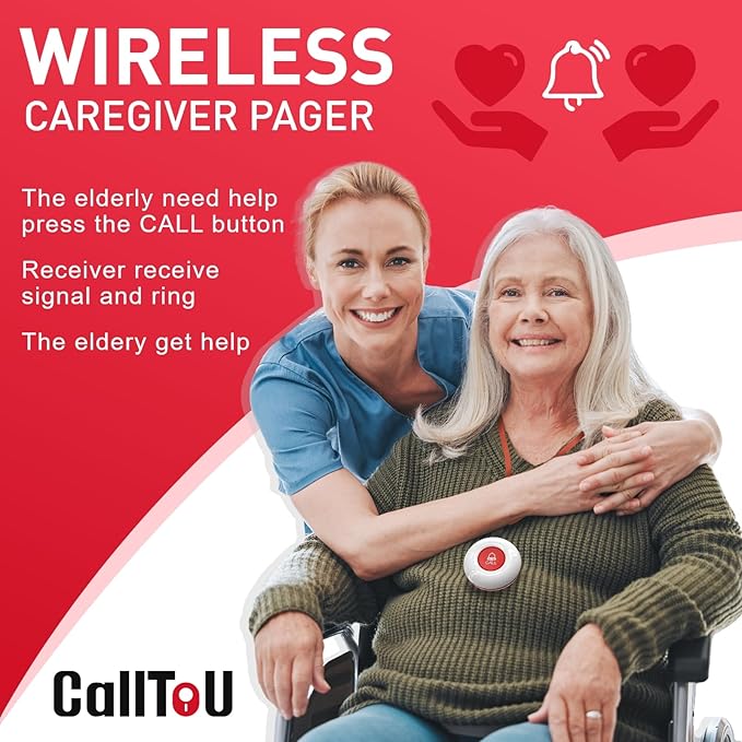 CallToU Wireless Caregiver Pager Call Button Call Bell Medical Alert System - Image 2