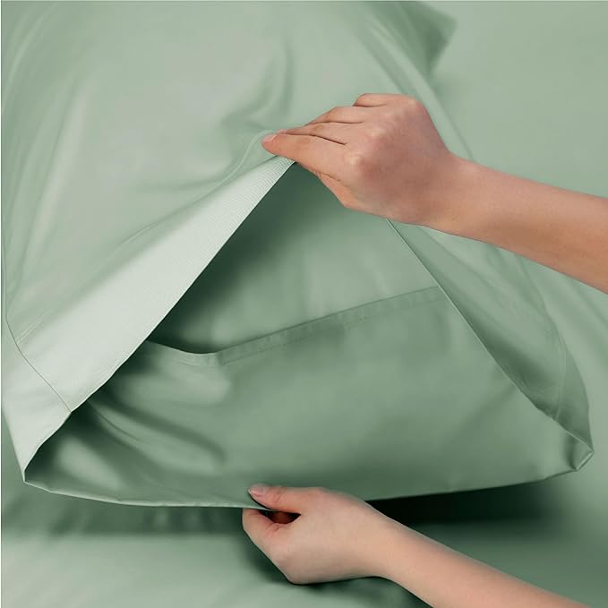 Bedsure Cooling Sheets Twin, Rayon Derived from Bamboo, Breathable & Soft Twin - Image 5