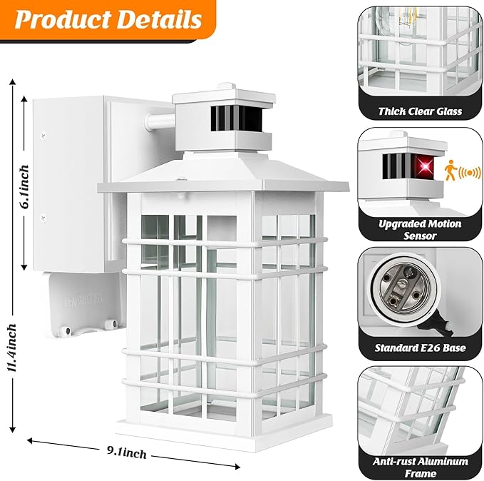 Porch Light with GFCI Outlets, Exterior Wall Light - Image 5