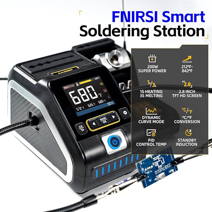 FNIRSI DWS-200 200W Precision Digital Soldering Station Kit, - Image 3