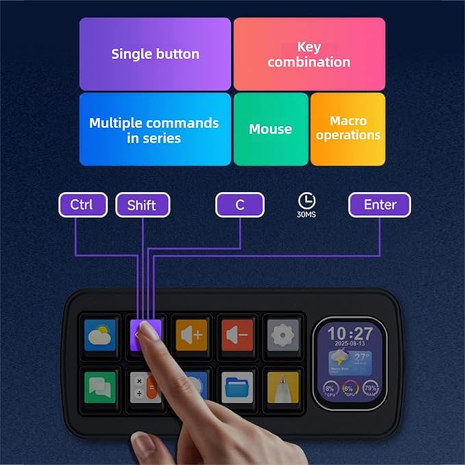 VELATEMOR AI Voice Control Panel, 10 LCD Mechanical Buttons 2.01 Inch Auxiliary - Image 5