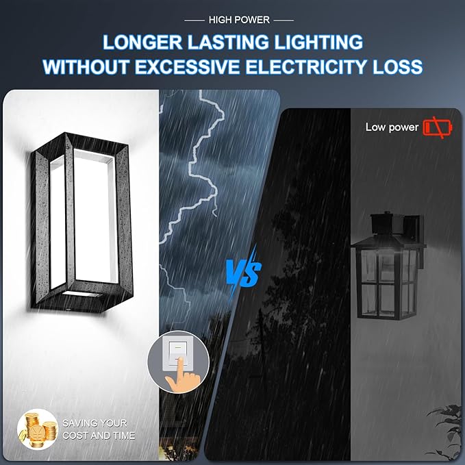 ledmo Outdoor Wall Lights 1800Lm Modern Outdoor Porch Light 6000K Bright - Image 7
