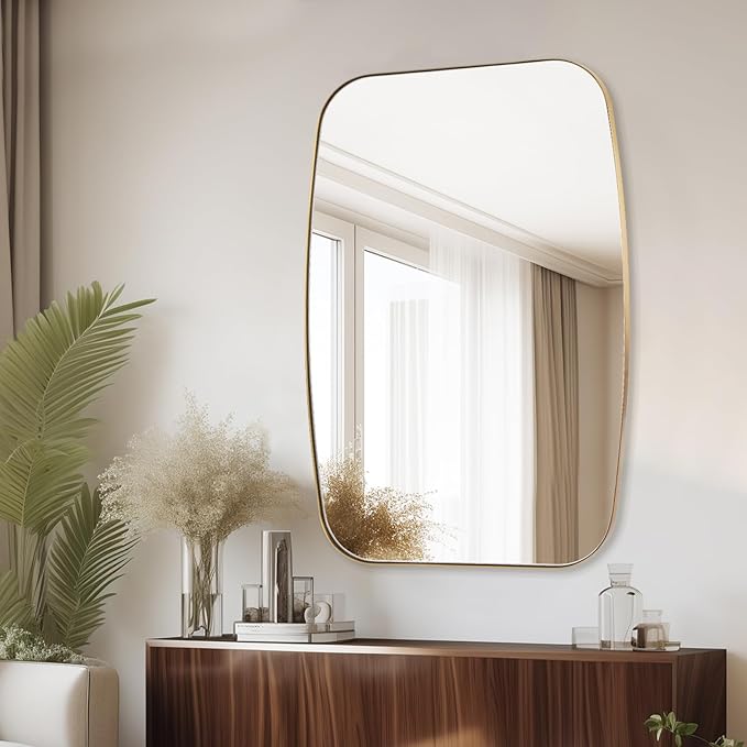 Oval Mirrors for Bathroom, Brushed Gold Oblong Bathroom Wall Mounted Modern - Image 4