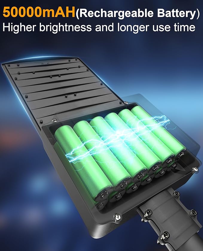 JAYNLT Y-10500W Solar Street Lights Outdoor, 6500K 750000LM High Power Parking - Image 4