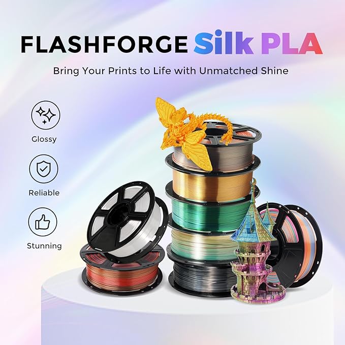 FLASHFORGE Silk Dual Color Filament, 3D Printer Filament Color Change 1kg Spool - Image 2