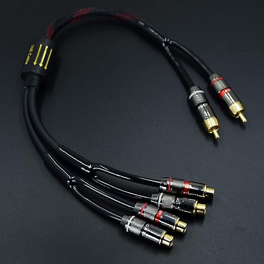 Arklove 3ft Shielded RCA Plug Splitter Stereo Audio Video Cable 2 Male to 4 - Image 7