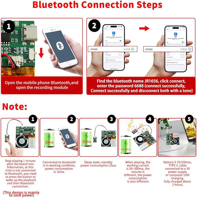 Bluetooth & MIC Recording Audio Sound Module, 8MB Voice Chips - Image 5