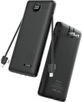 VRURC Portable Charger with Wall Plug, 10000mAh Slim Portable Charger Built in by Home