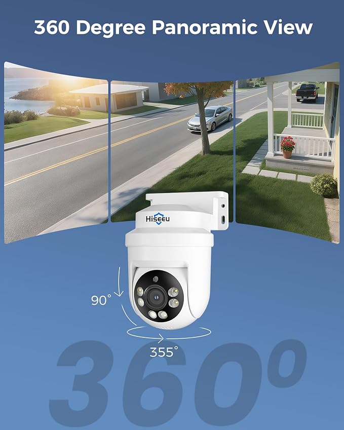 Hiseeu 3K 360°View PTZ Wired Security Camera System - Image 4