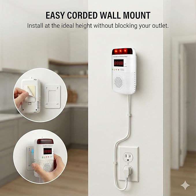 2 in 1 Gas and Carbon Monoxide Detector Plug in - Image 4