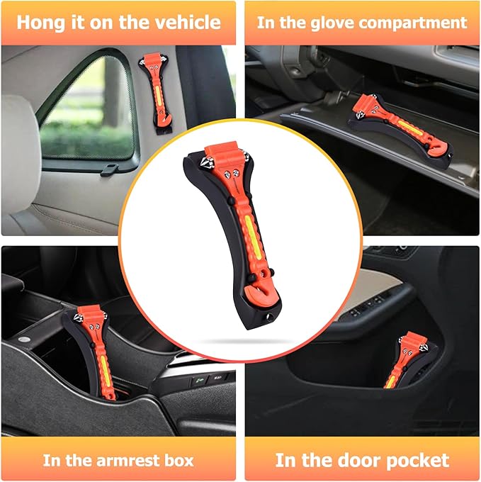 MOTORBUDDY 2-Pack Car Safety Hammer Seatbelt Cutter, Auto Emergency Escape - Image 6