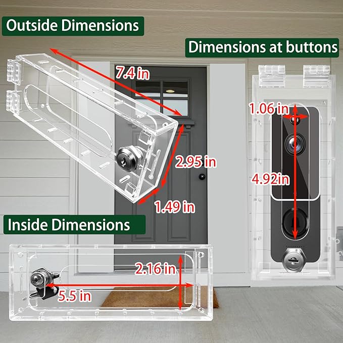 groword Anti-Theft Video Doorbell Mount Compatible - Image 3