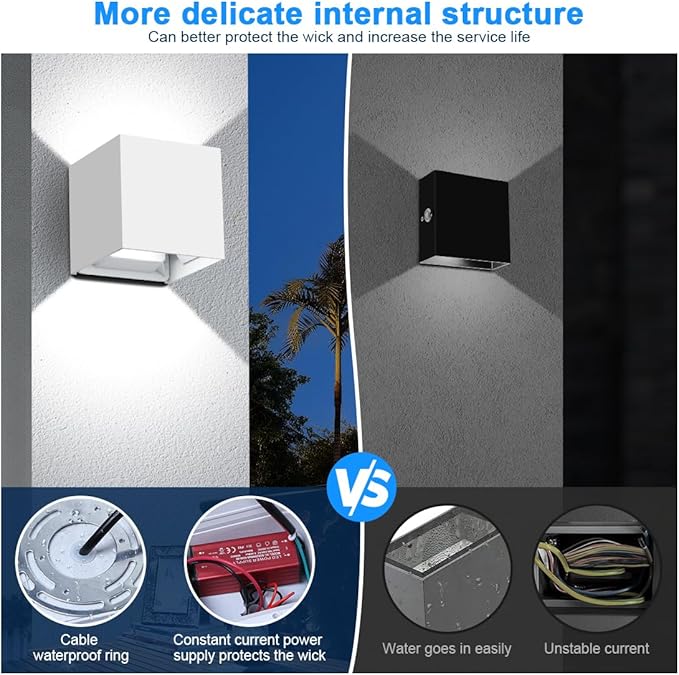 ledmo LED Outdoor Sconses Light Up and Down Wall Lights Adjustable Lighting - Image 3