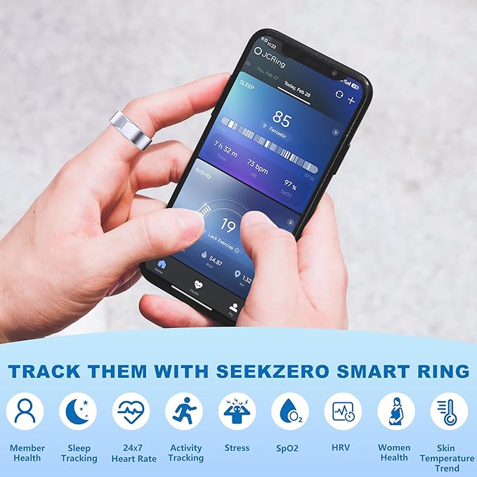 SEEKZERO Smart Ring for Women Men, 5ATM Waterproof for iPhone and Android - Image 3