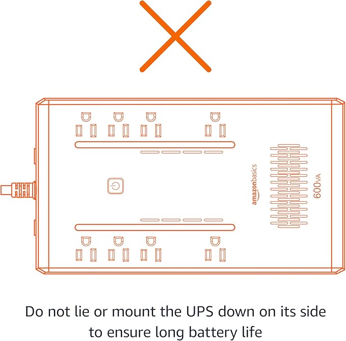 Amazon Basics UPS Battery Backup & Surge Protector 600VA/360W, 8 Outlets - Image 5