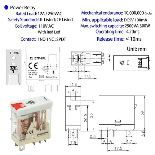 12 Pcs 12Amp Mini Relay Switch DPDT - Image 2
