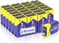 PKCELL 9V Batteries, 24 Pack 9 Volt Batteries Carbon Zinc, 9V Battery by Pkcell