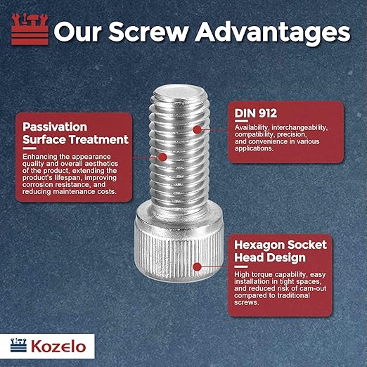 Kozelo 4pcs Socket Head Cap Screws - Image 3
