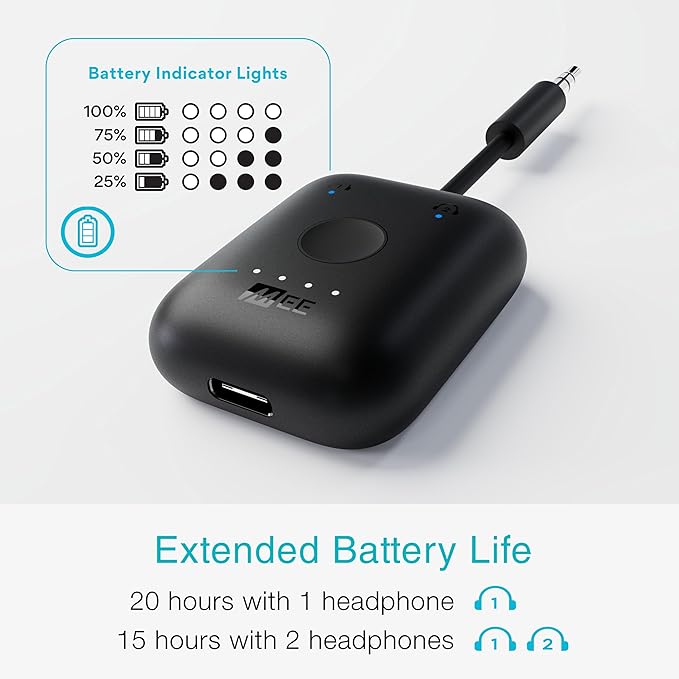 MEE Audio Connect Air in-Flight Bluetooth Wireless Audio Transmitter Adapter - Image 7