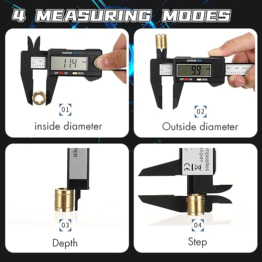 Simhevn Electronic Digital Caliper and Measuring Tape, 6 Inch/150mm Digital - Image 6
