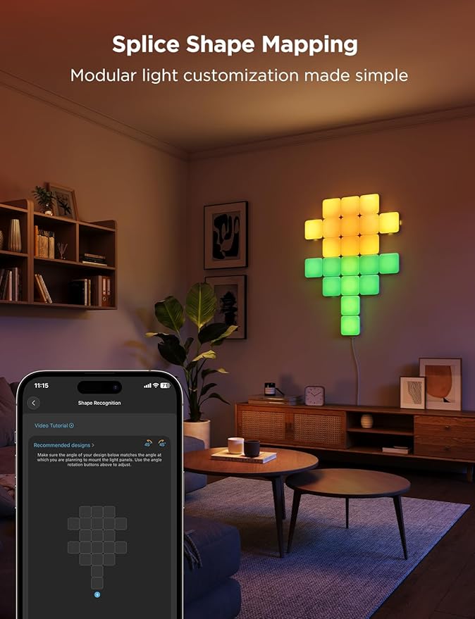 Govee Mini Panel Lights, RGBIC LED Wall Panels, Smart DIY Cube Wall Light - Image 3