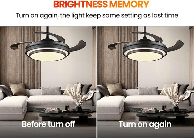 LIGHTIMES 36 Inche Modern Black Ceiling Fan - Image 4