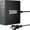 500W USB C Charger Block: 8-Port GaN Charging Station Hub by Rottay