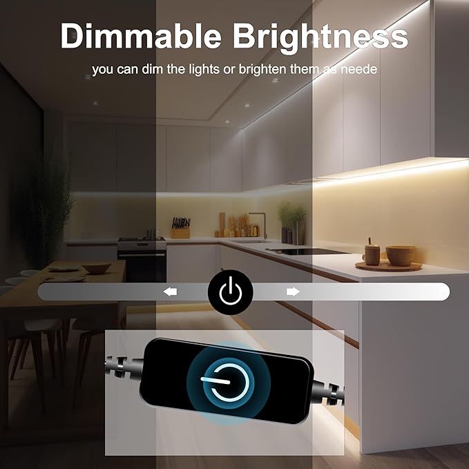 Pandery COB LED Strip, LED Strip Lights 3M/9.84ft, Touch Dimmable LED Strips - Image 4