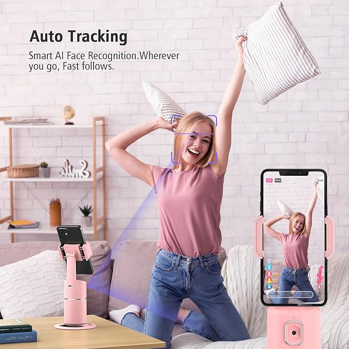 camrola Auto Face Tracking Phone Holder, No App Required, 360° Rotation Face - Image 3