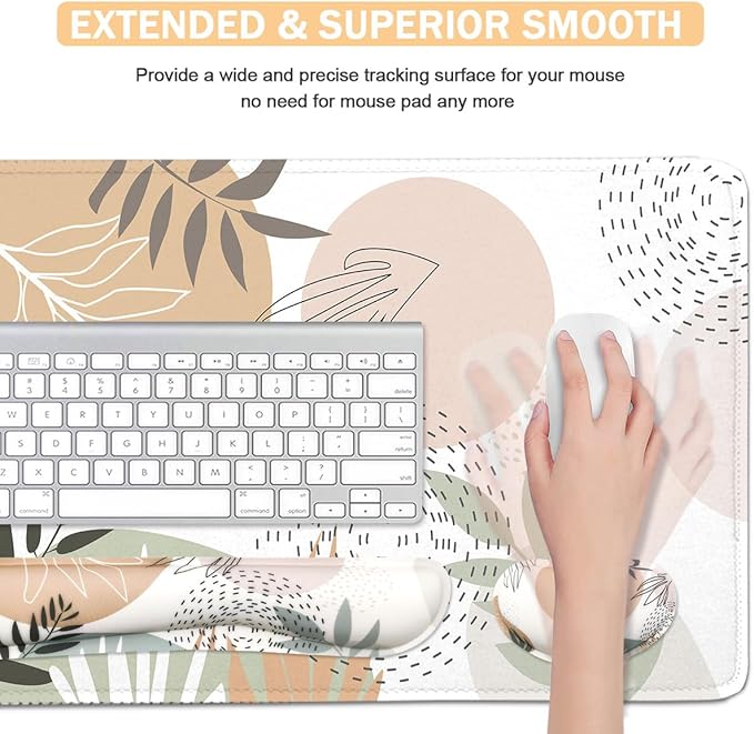 Keyboard Mouse Pad Set, Extended Mouse Pad+Keyboard Wrist Rest Support - Image 4